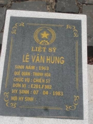 Nhắn tìm thân nhân liệt sỹ  Lê Văn Hùng