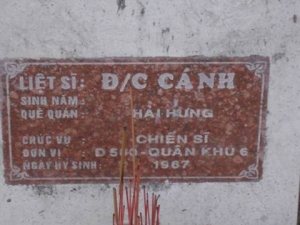 Nhắn tìm thân nhân liệt sỹ  Cánh