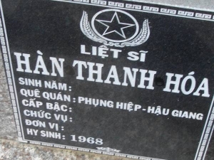 Nhắn tìm thân nhân liệt sỹ Hàn Thanh Hóa