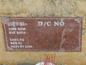 Nhắn tìm thân nhân liệt sĩ Đ/c Nỗ