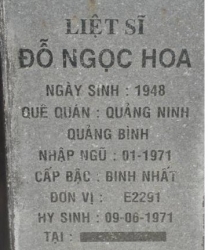 Tìm thân nhân liệt sĩ Đỗ Ngọc Hoa