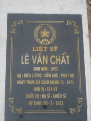 Nhắn tìm thân nhân liệt sỹ  Lê Văn Chất