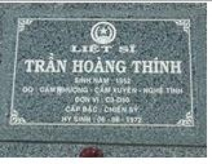 Tìm thân nhân liệt sĩ Trần Hoàng Thính