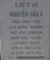Tìm thân nhân liệt sĩ Nguyễn Văn Á