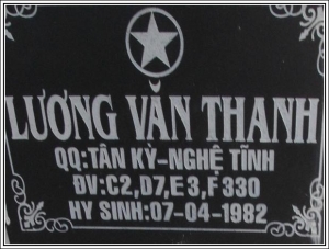 Nhắn tim thân nhân liệt sỹ Lương Văn Thanh