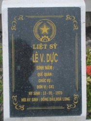 Nhắn tìm thân nhân liệt sỹ Lê V.Dực