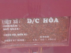 Nhắn tìm thân nhân liệt sĩ Hòa