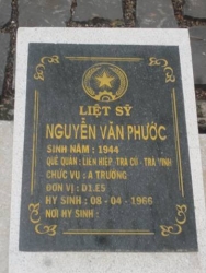 Nhắn tìm thân nhân liệt sỹ Nguyễn Văn Phước