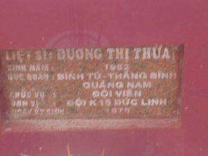 Nhắn tìm thân nhân liệt sỹ  Dương Thị Thừa