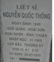 Tìm thân nhân liệt sĩ Nguyễn Quốc Thống