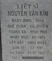 Tìm thân nhân liệt sĩ Nguyễn Văn Kìm