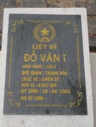 Nhắn tìm thân nhân liệt sỹ Đỗ Văn T