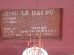 Nhắn tìm thân nhân liệt sĩ Lê Đại Sự