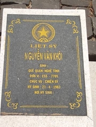 Nhắn tìm thân nhân liệt sỹ Nguyễn Văn Khôi