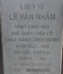 Tìm thân nhân liệt sĩ Lê Văn Nhầm
