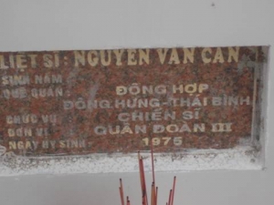 Nhắn tìm thân nhân liệt sỹ  Nguyễn Văn Can