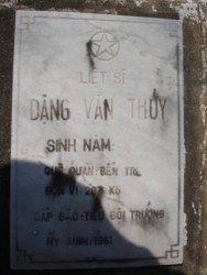 Nhắn tìm thân nhân liệt sĩ Đặng Văn Thủy