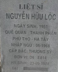 Tìm thân nhân liệt sĩ Nguyễn Hữu Lộc