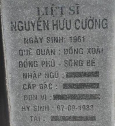 Tìm thân nhân liệt sĩ Nguyễn Hữu Cường