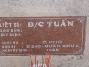 Nhắn tìm thân nhân liệt sĩ Tuấn