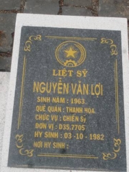 Nhắn tìm thân nhân liệt sỹ  Nguyễn Văn Lợi