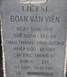 Tìm thân nhân liệt sĩ Đoàn Văn Viên