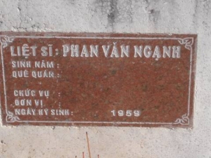 Nhắn tìm thân nhân liệt sĩ Phan Văn Ngạnh