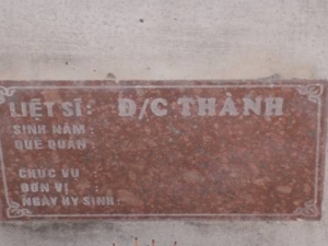 Nhắn tìm thân nhân liệt sĩ Thành