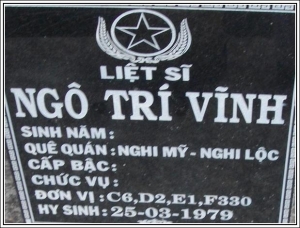 Nhắn tìm thân nhân liệt sỹ Ngô Trí Vĩnh