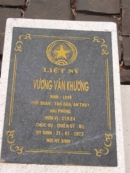 Nhắn tìm thân nhân liệt sỹ  Vương Văn Khương