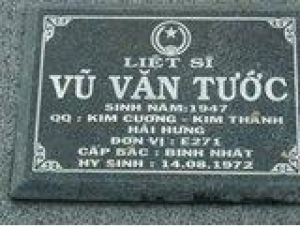 Tìm thân nhân liệt sĩ Vũ Văn Tước