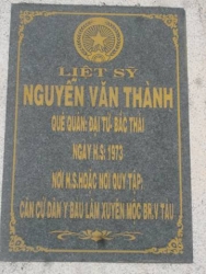 Nhắn tìm thân nhân liệt sỹ Nguyễn Văn Thành