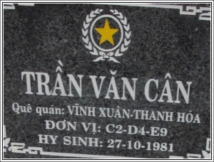 Nhắn tìm thân nhân liệt sỹ  Trần Văn Cân