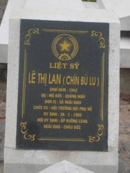 Nhắn tìm thân nhân liệt sĩ Lê Thị Lan (Chín Bù Lu)