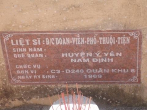 Nhắn tìm thân nhân liệt sỹ Doan - Viễn - Phổ - Thuội - Tiện