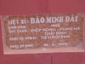 Nhắn tìm thân nhân liệt sỹ Đào Minh Đãi