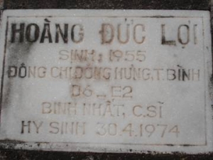 Nhắn tìm thân nhân liệt sỹ Hoàng Đức Lợi