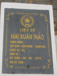 Nhắn tìm thân nhân liệt sỹ  Mai Xuân Thảo