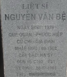 Tìm thân nhân liệt sĩ Nguyễn Văn Bệ