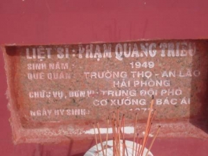 Nhắn tìm thân nhân liệt sỹ Phạm Quang Triêu