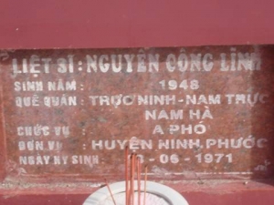 Nhắn tìm thân nhân liệt sỹ Nguyễn Công Lĩnh