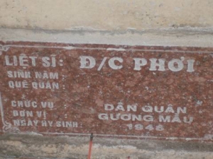 Nhắn tìm thân nhân liệt sĩ Phơi