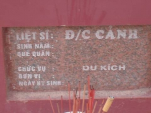 Tìm thân nhân liệt sĩ Cảnh