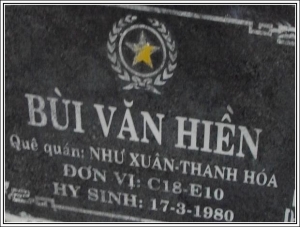 Nhắn tìm thân nhân liệt sỹ  Bùi Văn Hiền