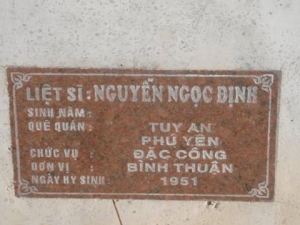 Nhắn tìm thân nhân liệt sỹ  Nguyễn Ngọc Định