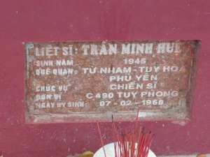 Nhắn tìm thân nhân liệt sỹ Trần Minh Huệ