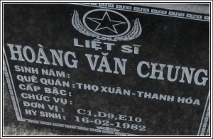 Nhắn tìm thân nhân liệt sỹ  Hoàng Văn Chung