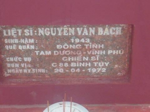 Nhắn tìm thân nhân liệt sỹ Nguyễn Văn Bách