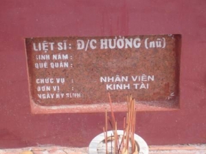 Nhắn tìm thân nhân liệt sĩ Hường