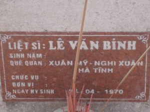 Nhắn tìm thân nhân liệt sỹ  Lê Văn Bính